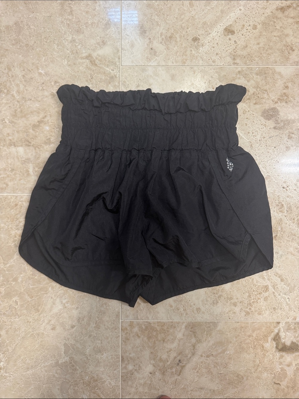 Free People Movement High-Waist Black Smocked Women’s Shorts small